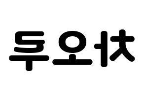 KPOP idol FIESTAR  차오루 (Cao Lu, Cao Lu) Printable Hangul name fan sign & fan board resources Reversed