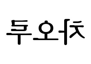 KPOP idol FIESTAR  차오루 (Cao Lu, Cao Lu) Printable Hangul name fan sign, fanboard resources for LED Reversed