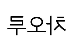 KPOP idol FIESTAR  차오루 (Cao Lu, Cao Lu) Printable Hangul name fan sign, fanboard resources for light sticks Reversed
