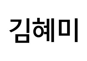KPOP idol FIESTAR  혜미 (Kim Hye-mi, Hyemi) Printable Hangul name Fansign Fanboard resources for concert Normal