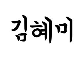 KPOP idol FIESTAR  혜미 (Kim Hye-mi, Hyemi) Printable Hangul name fan sign, fanboard resources for concert Normal