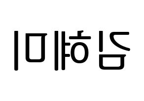 KPOP idol FIESTAR  혜미 (Kim Hye-mi, Hyemi) Printable Hangul name fan sign, fanboard resources for LED Reversed