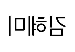 KPOP idol FIESTAR  혜미 (Kim Hye-mi, Hyemi) Printable Hangul name fan sign, fanboard resources for light sticks Reversed
