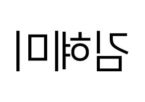 KPOP idol FIESTAR  혜미 (Kim Hye-mi, Hyemi) Printable Hangul name fan sign, fanboard resources for LED Reversed