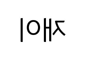 KPOP idol FIESTAR  재이 (Kim Jin-hee, Jei) Printable Hangul name fan sign, fanboard resources for light sticks Reversed