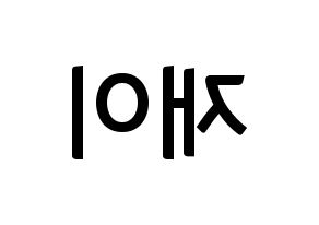 KPOP idol FIESTAR  재이 (Kim Jin-hee, Jei) Printable Hangul name fan sign, fanboard resources for concert Reversed