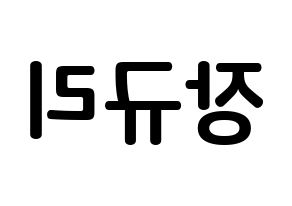 KPOP idol fromis_9  장규리 (Jang Gyu-ri, Jang Gyu-ri) Printable Hangul name fan sign, fanboard resources for concert Reversed