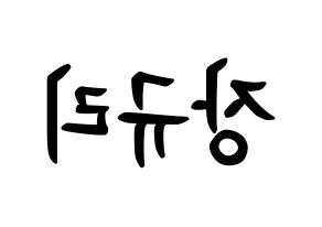 KPOP idol fromis_9  장규리 (Jang Gyu-ri, Jang Gyu-ri) Printable Hangul name fan sign, fanboard resources for concert Reversed