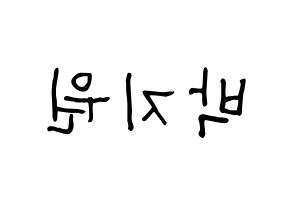 KPOP idol fromis_9  박지원 (Park Ji-won, Park Ji-won) Printable Hangul name fan sign, fanboard resources for light sticks Reversed
