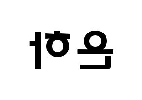 KPOP idol GFRIEND  은하 (Jung Eun-bi, Eunha) Printable Hangul name fan sign & fan board resources Reversed