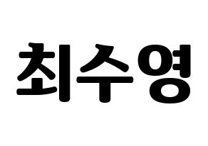 KPOP idol Girls' Generation  수영 (Choi Soo-young, Sooyoung) Printable Hangul name fan sign, fanboard resources for light sticks Normal