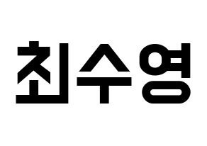 KPOP idol Girls' Generation  수영 (Choi Soo-young, Sooyoung) Printable Hangul name fan sign, fanboard resources for light sticks Normal