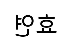 KPOP idol Girls' Generation  효연 (Kim Hyo-yeon, Hyoyeon) Printable Hangul name Fansign Fanboard resources for concert Reversed