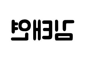 KPOP idol Girls' Generation  태연 (Kim Tae-yeon, Taeyeon) Printable Hangul name fan sign & fan board resources Reversed