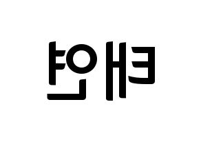 KPOP idol Girls' Generation  태연 (Kim Tae-yeon, Taeyeon) Printable Hangul name fan sign, fanboard resources for concert Reversed