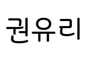 KPOP idol Girls' Generation  유리 (Kwon Yu-ri, Yuri) Printable Hangul name Fansign Fanboard resources for concert Normal