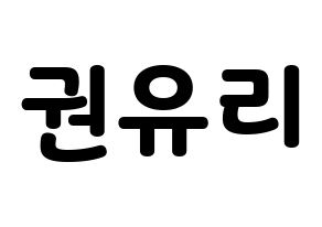 KPOP idol Girls' Generation  유리 (Kwon Yu-ri, Yuri) Printable Hangul name fan sign & fan board resources Normal