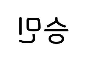 KPOP idol Golden Child  배승민 (Bae Seung-min, Seungmin) Printable Hangul name Fansign Fanboard resources for concert Reversed