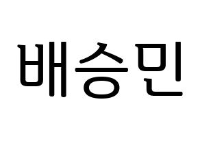 KPOP idol Golden Child  배승민 (Bae Seung-min, Seungmin) Printable Hangul name fan sign, fanboard resources for LED Normal