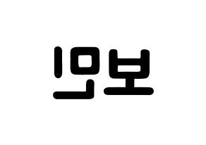 KPOP idol Golden Child  최보민 (Choi Bo-min, Bomin) Printable Hangul name fan sign & fan board resources Reversed