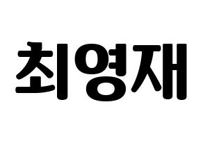 KPOP idol GOT7  영재 (Choi Young-jae, Youngjae) Printable Hangul name fan sign, fanboard resources for light sticks Normal