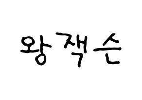 KPOP idol GOT7  잭슨 (Wang Jia Er, Jackson) Printable Hangul name fan sign, fanboard resources for concert Normal