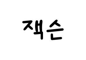 KPOP idol GOT7  잭슨 (Wang Jia Er, Jackson) Printable Hangul name fan sign, fanboard resources for light sticks Normal