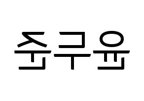 KPOP idol Highlight  윤두준 (Yoon Du-jun, Yoon Du-jun) Printable Hangul name fan sign, fanboard resources for light sticks Reversed