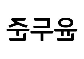 KPOP idol Highlight  윤두준 (Yoon Du-jun, Yoon Du-jun) Printable Hangul name fan sign, fanboard resources for concert Reversed