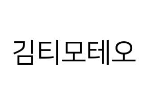 KPOP idol HOTSHOT  티모테오 (Kim Timoteo, Timoteo) Printable Hangul name fan sign, fanboard resources for LED Normal