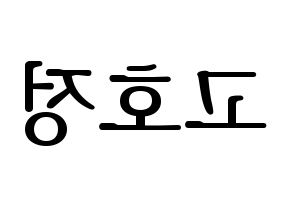 KPOP idol HOTSHOT  호정 (Ko Ho-jung, Hojung) Printable Hangul name fan sign, fanboard resources for LED Reversed