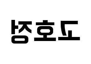 KPOP idol HOTSHOT  호정 (Ko Ho-jung, Hojung) Printable Hangul name fan sign, fanboard resources for concert Reversed
