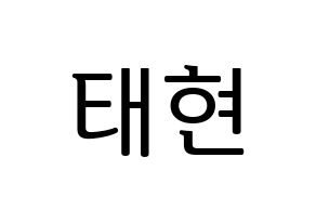 KPOP idol HOTSHOT  태현 (Noh Tae-hyun, Taehyun) Printable Hangul name fan sign, fanboard resources for LED Normal