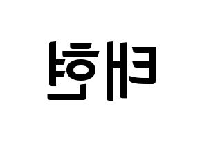 KPOP idol HOTSHOT  태현 (Noh Tae-hyun, Taehyun) Printable Hangul name fan sign, fanboard resources for concert Reversed