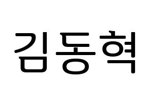 KPOP idol iKON  김동혁 (Kim Dong-hyuk, Donghyuk) Printable Hangul name fan sign, fanboard resources for LED Normal