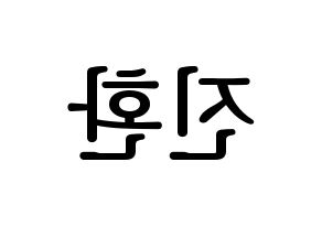KPOP idol iKON  김진환 (Kim Jin-hwan, Jinhwan) Printable Hangul name fan sign, fanboard resources for LED Reversed