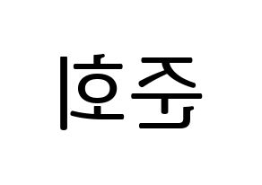 KPOP idol iKON  구준회 (Koo Jun-hoe, JU-NE) Printable Hangul name fan sign, fanboard resources for LED Reversed