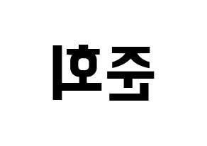 KPOP idol iKON  구준회 (Koo Jun-hoe, JU-NE) Printable Hangul name fan sign, fanboard resources for concert Reversed