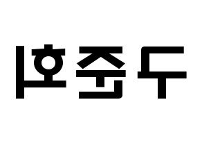 KPOP idol iKON  구준회 (Koo Jun-hoe, JU-NE) Printable Hangul name fan sign & fan board resources Reversed