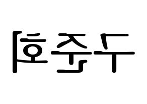 KPOP idol iKON  구준회 (Koo Jun-hoe, JU-NE) Printable Hangul name fan sign, fanboard resources for LED Reversed