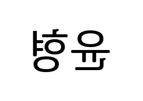 KPOP idol iKON  송윤형 (Song Yun-hyeong, Yunhyeong) Printable Hangul name fan sign, fanboard resources for LED Reversed