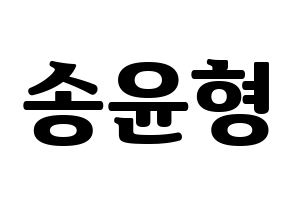 KPOP idol iKON  송윤형 (Song Yun-hyeong, Yunhyeong) Printable Hangul name fan sign, fanboard resources for light sticks Normal