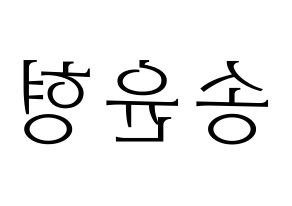 KPOP idol iKON  송윤형 (Song Yun-hyeong, Yunhyeong) Printable Hangul name fan sign & fan board resources Reversed
