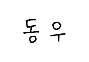 KPOP idol INFINITE  동우 (Jang Dong-woo, Dongwoo) Printable Hangul name fan sign, fanboard resources for concert Normal