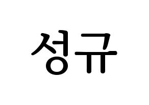 KPOP idol INFINITE  성규 (Kim Sung-kyu, Sungkyu) Printable Hangul name fan sign, fanboard resources for LED Normal