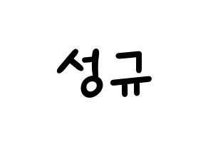 KPOP idol INFINITE  성규 (Kim Sung-kyu, Sungkyu) Printable Hangul name fan sign, fanboard resources for light sticks Normal