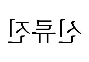 KPOP idol ITZY  류진 (Shin Ryu-Jin, Ryujin) Printable Hangul name fan sign & fan board resources Reversed