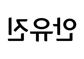 KPOP idol IZ*ONE  안유진 (An Yu-jin, An Yu-jin) Printable Hangul name fan sign, fanboard resources for concert Reversed
