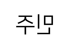 KPOP idol IZ*ONE  김민주 (Kim Min-ju, Kim Min-ju) Printable Hangul name fan sign, fanboard resources for LED Reversed