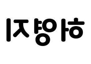 KPOP idol KARA  허영지 (Hur Young-Ji, Youngji) Printable Hangul name fan sign & fan board resources Reversed